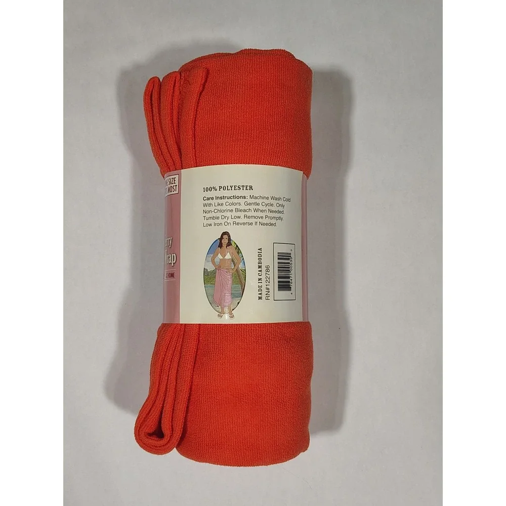 Blue Star Clothing Company Orange Loop Terry Towel Wrap One Size Fits Most NEW